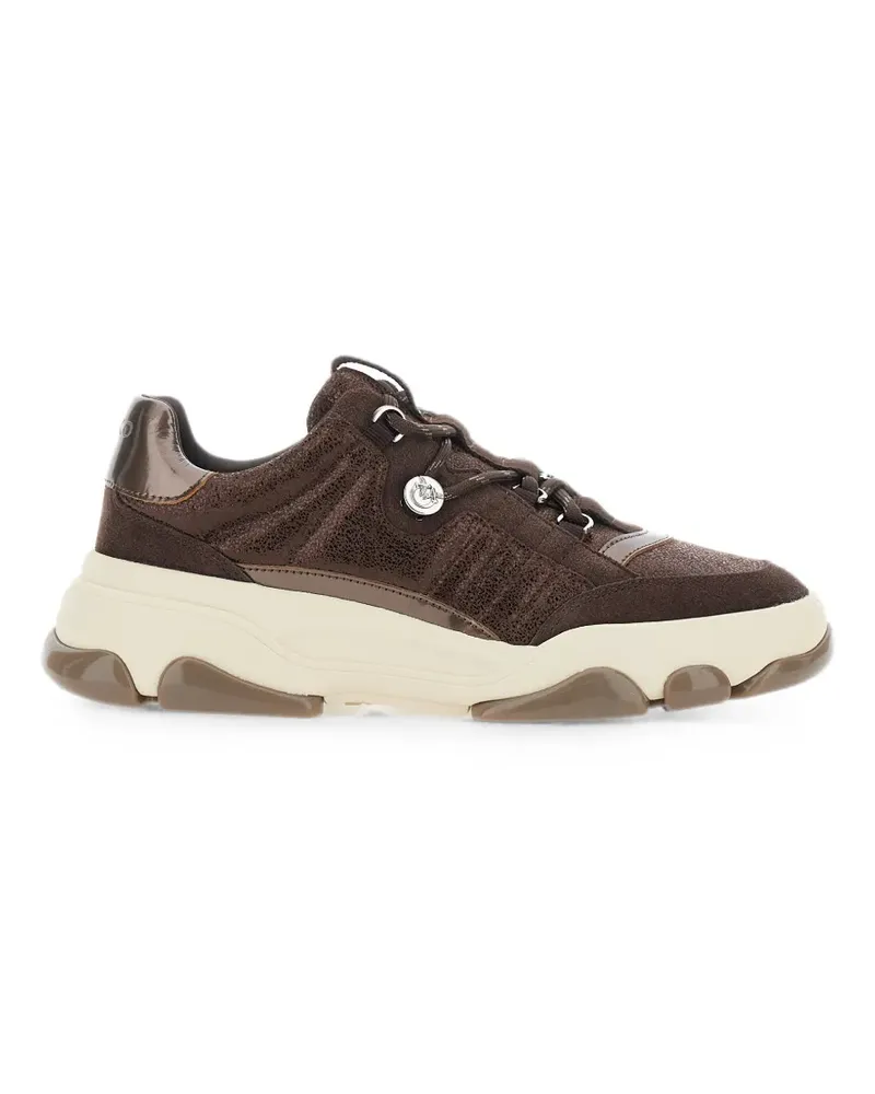 Pinko crackle-effect panelled sneakers - Braun Braun