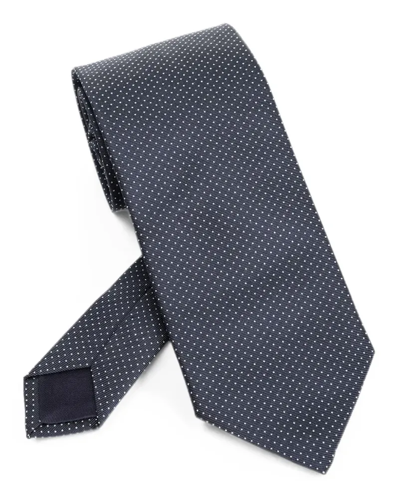 Al Duca D’Aosta 1902 Dona Seidenkrawatte mit Polka Dots - Blau Blau