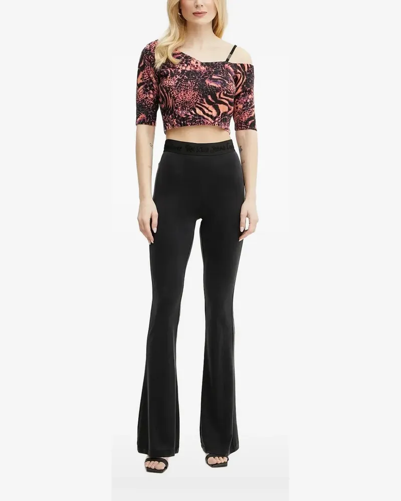 Versace Jeans One-Shoulder-Top mit Animal-Print - Orange Orange