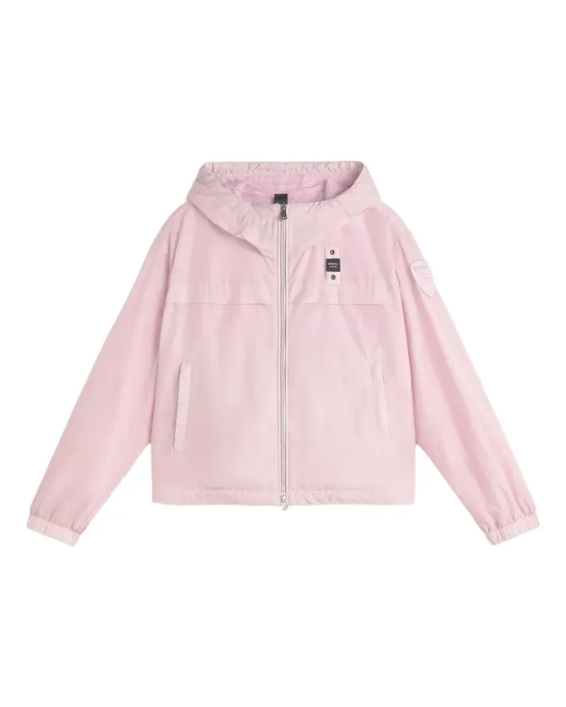 Blauer Kapuzenjacke mit Reißverschluss - Rosa Rosa