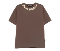 T-Shirt mit Logo-Print - Braun