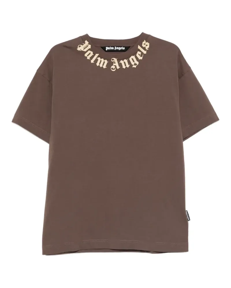 Palm Angels logo-print T-shirt - Braun Braun