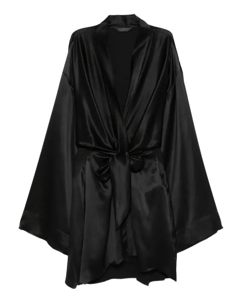 Balenciaga Drapiertes Minikleid mit Satin-Finish - Schwarz Schwarz