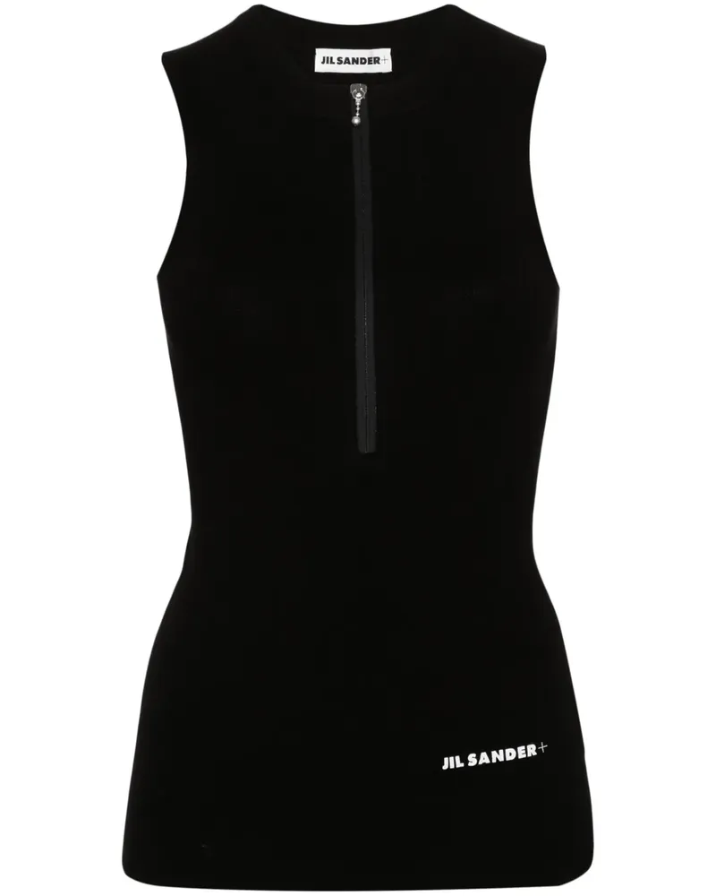 Jil Sander Top mit Logo-Print - Schwarz Schwarz