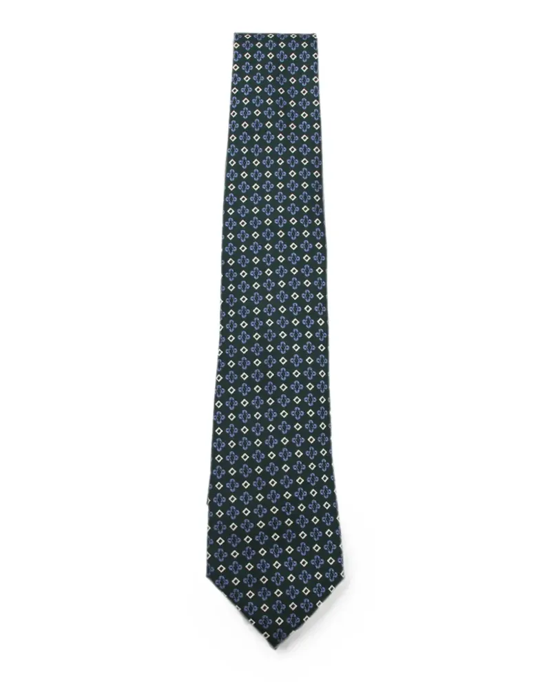 Canali Geometrisch gemusterte Krawatte - Grün Grün
