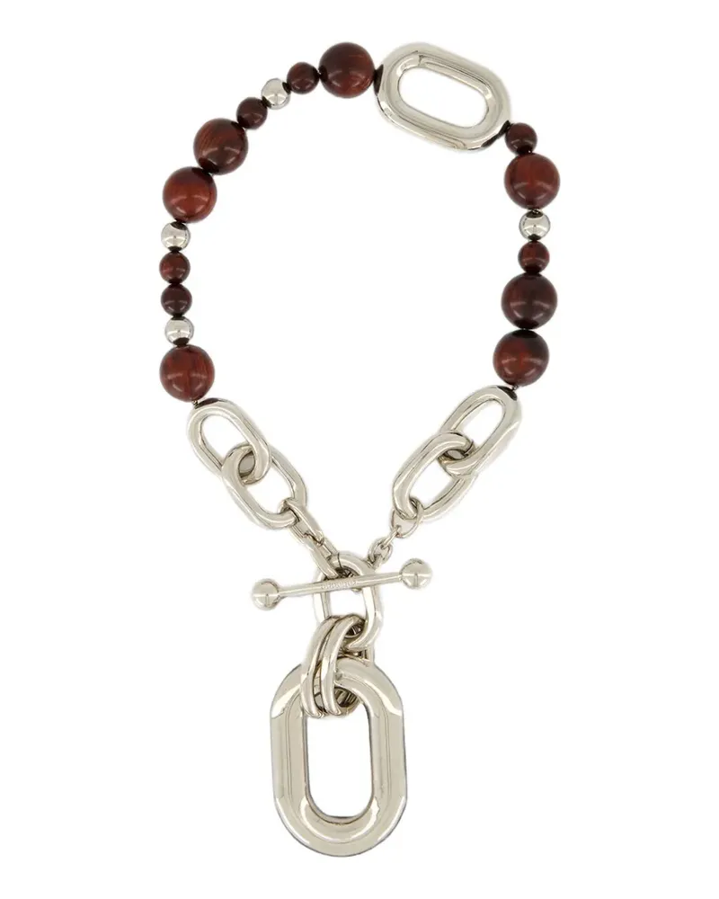 Paco Rabanne beaded chain-link necklace - Silber Silber