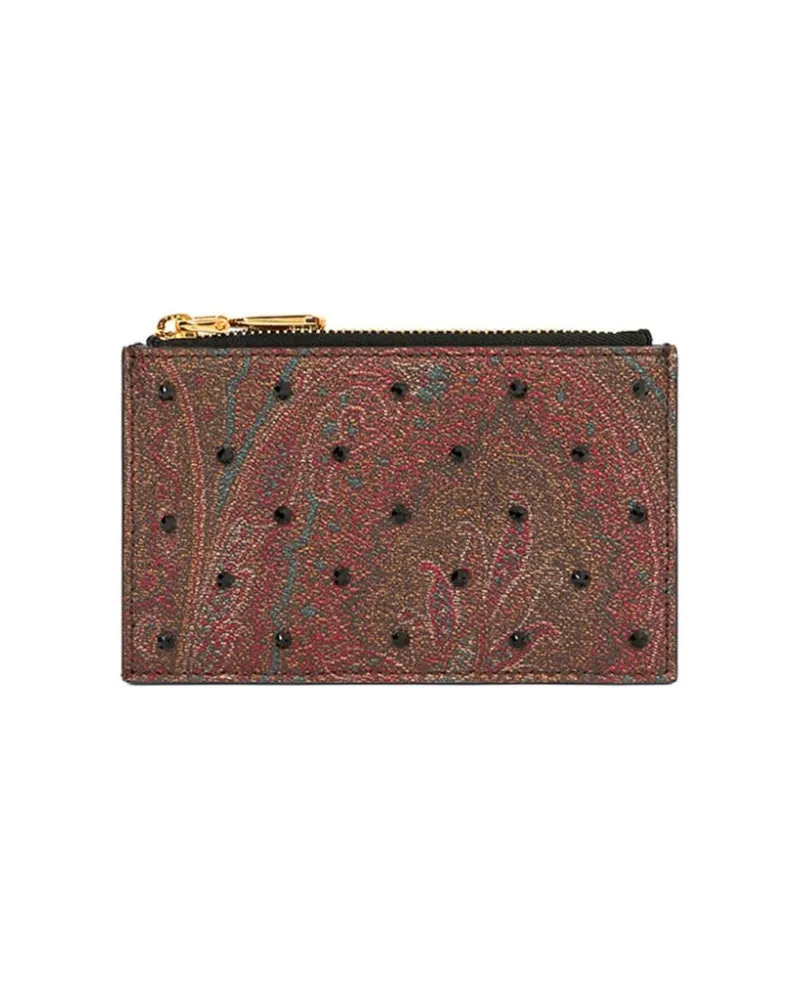 Etro Paisley-Kartenetui mit Strass - Braun Braun