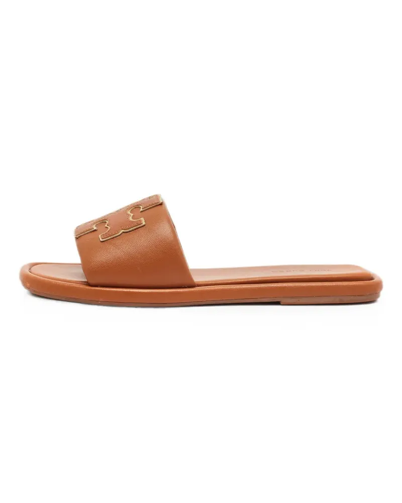 Tory Burch Pantoletten mit Doppel-T - Braun Braun