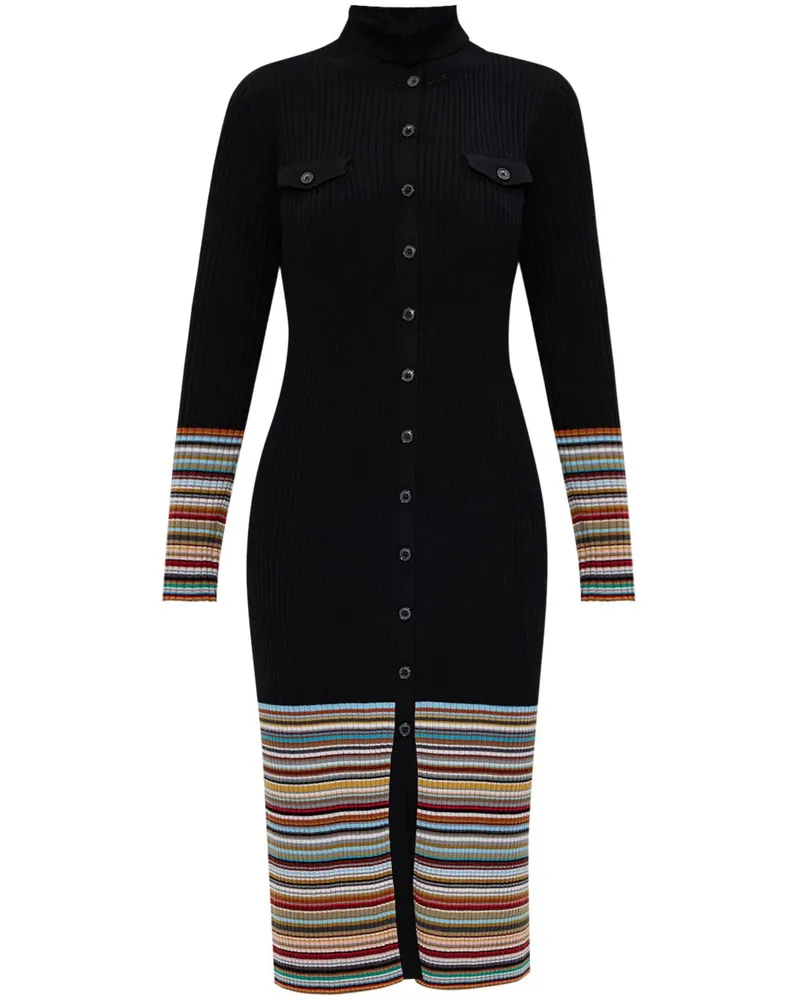 Paul Smith Gestreiftes Midikleid - Schwarz Schwarz