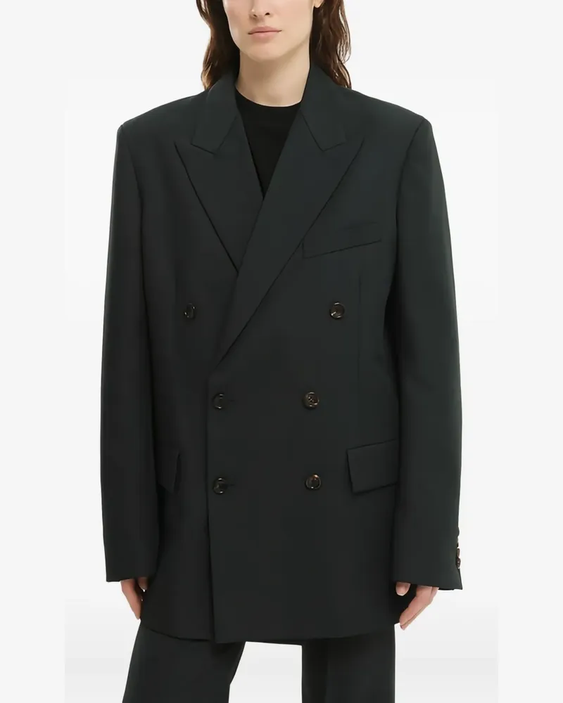 1989 STUDIO Doppelreihiger Blazer - Schwarz Schwarz