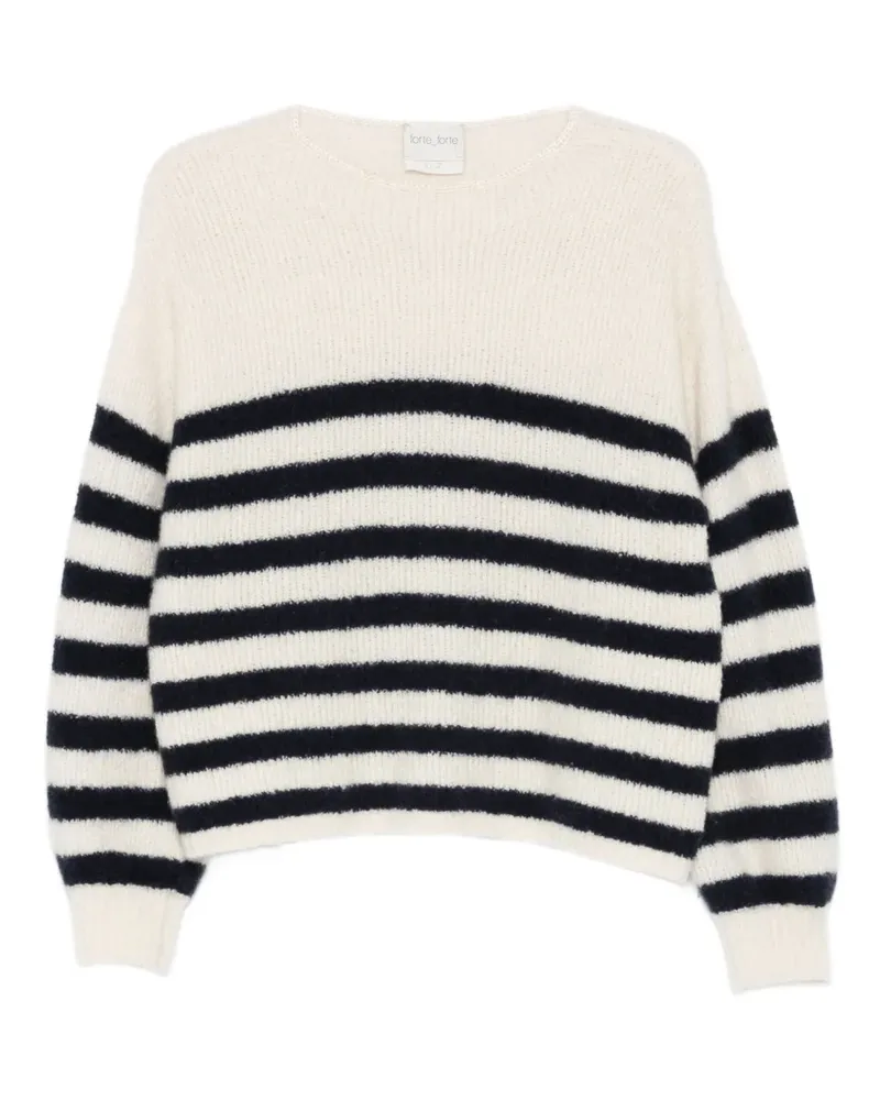 forte_forte Gestreifter Pullover - Nude Nude