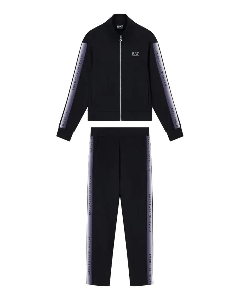 EA7 Jogginganzug mit Logo-Print - Schwarz Schwarz