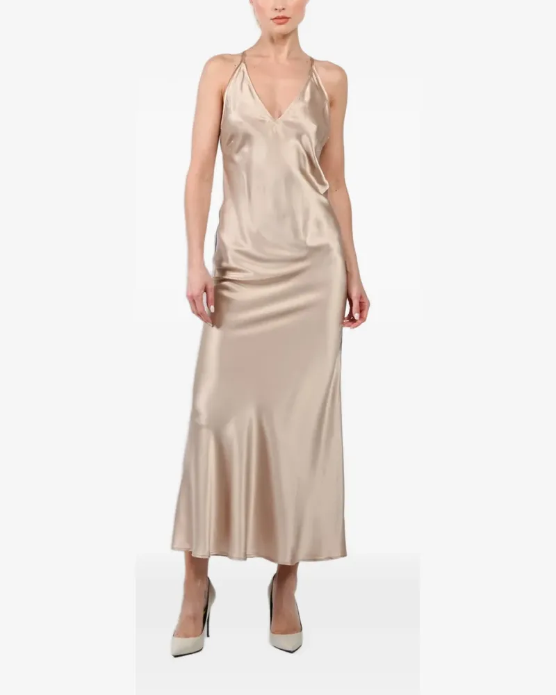 Jacob Lee V-neck straps midi dress - Nude Nude