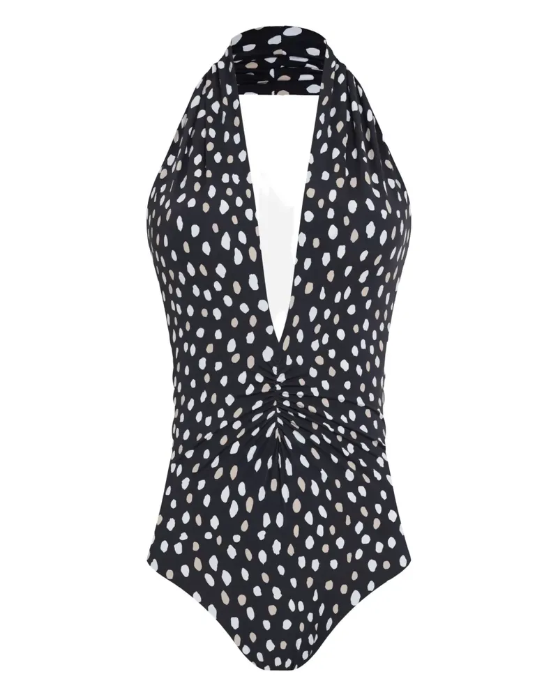 Lygia & Nanny Isatou Badeanzug mit Polka Dots - Schwarz Schwarz
