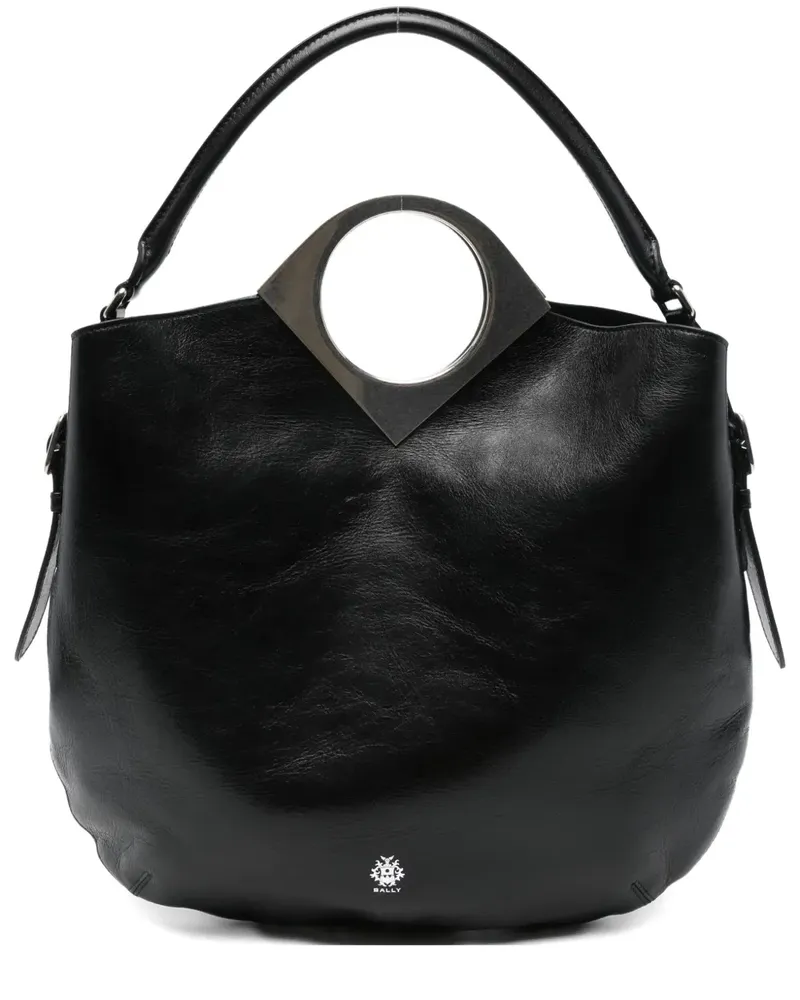 Bally Anni Moon circular-handle leather tote bag - Schwarz Schwarz