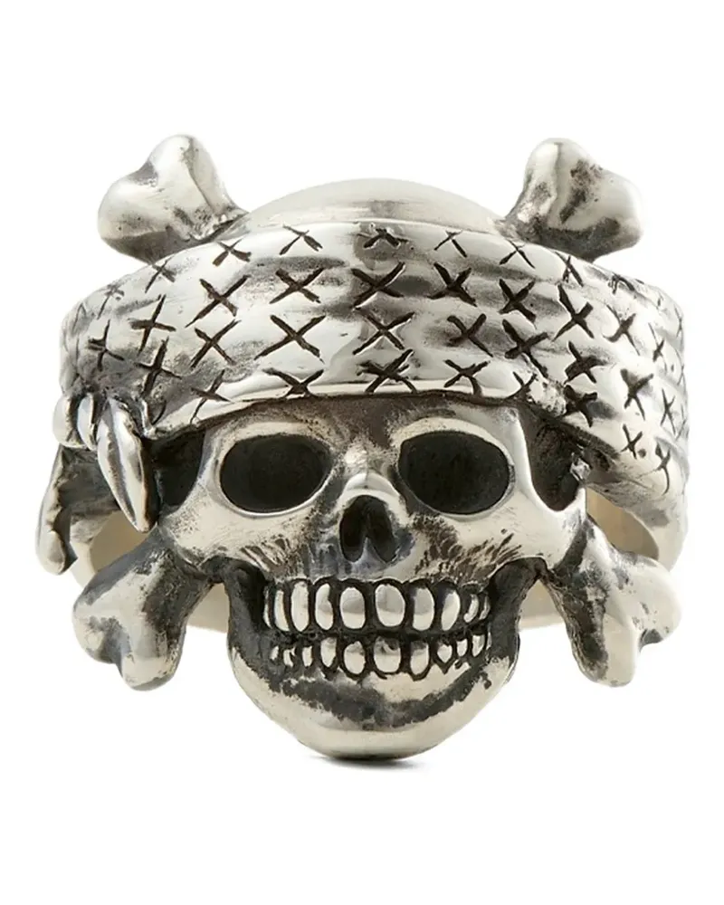 SAINT MXXXXXX skull-design ring - Silber Silber