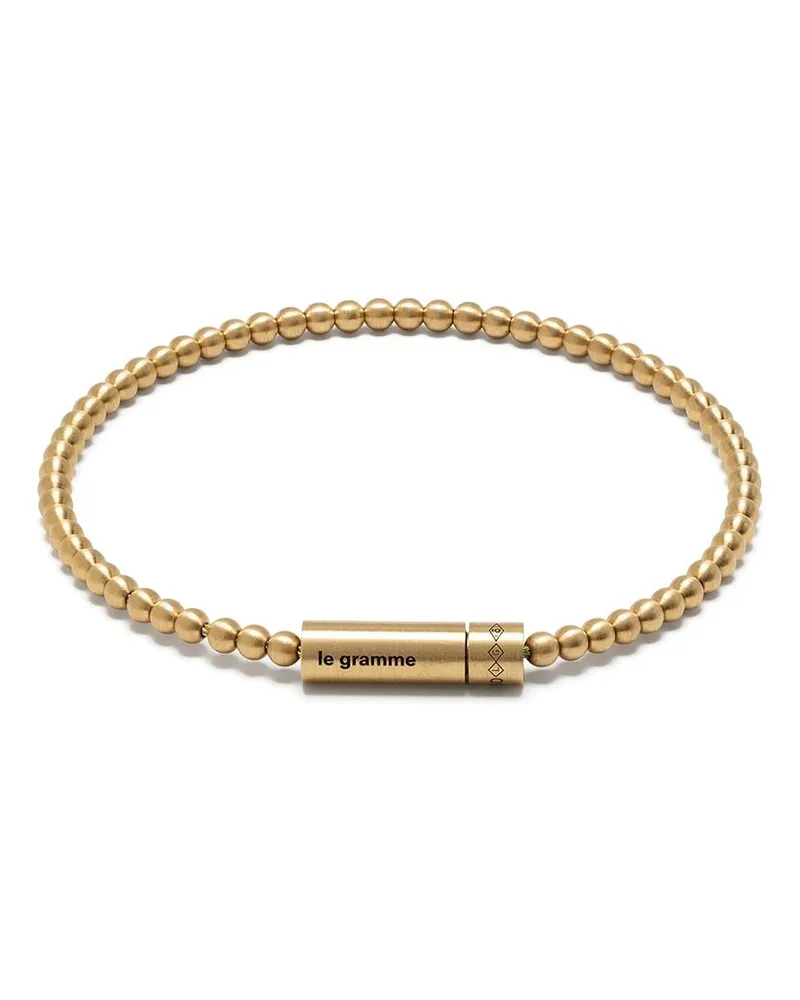 Le Gramme Perlenarmband aus gebürstetem Gelbgold 15g Gold