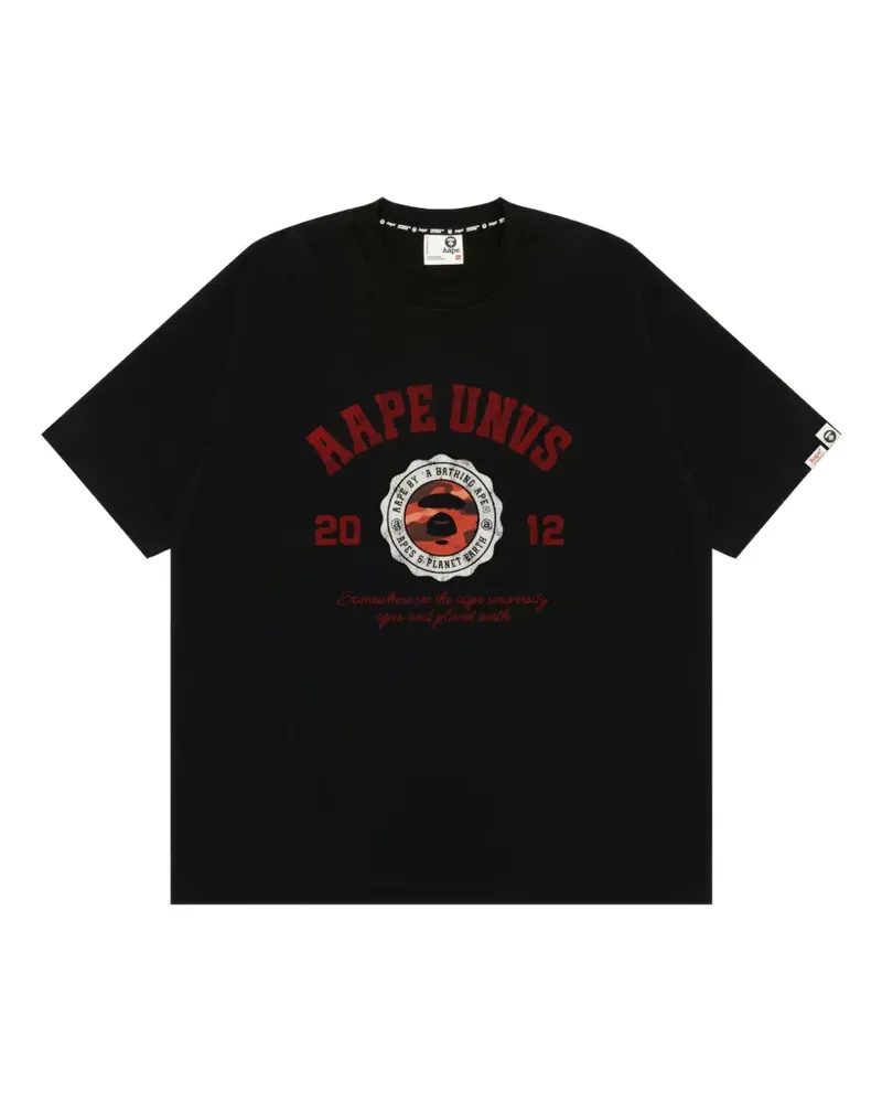 BAPE AAPEUNVS Moonface T-Shirt mit grafischem Print - Schwarz Schwarz