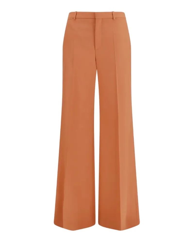 Chloé Ausgestellte Hose aus Woll-Gabardine mit hohem Bund - Braun Braun