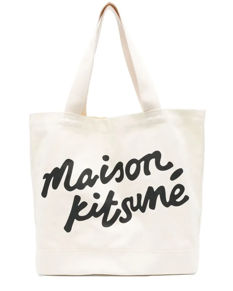 Kitsuné Handtasche mit Logo-Print - Nude Nude