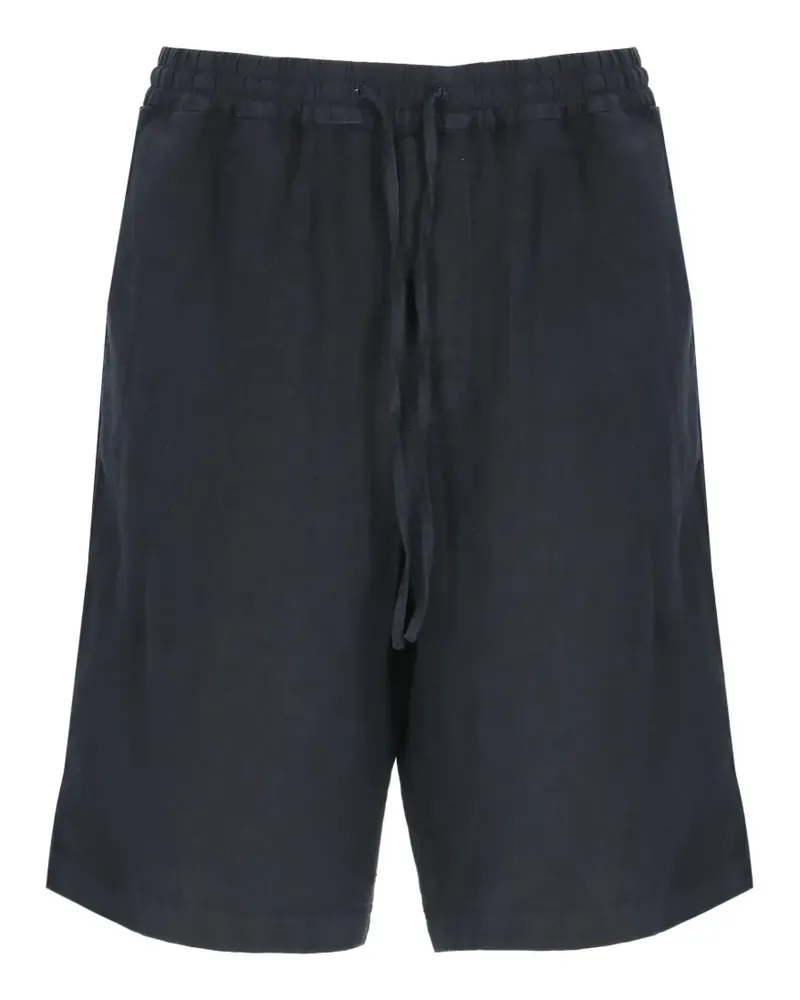 120% Lino drawstring-waist linen shorts - Schwarz Schwarz