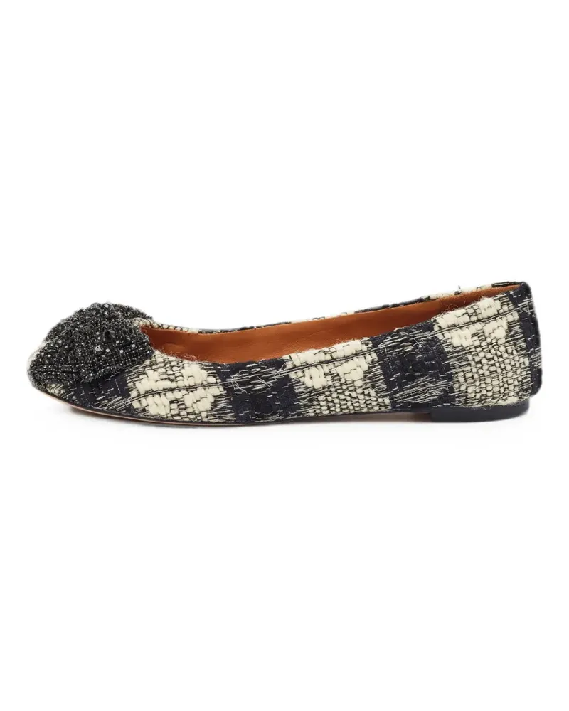 Tory Burch crystal-bow ballet flats - Schwarz Schwarz