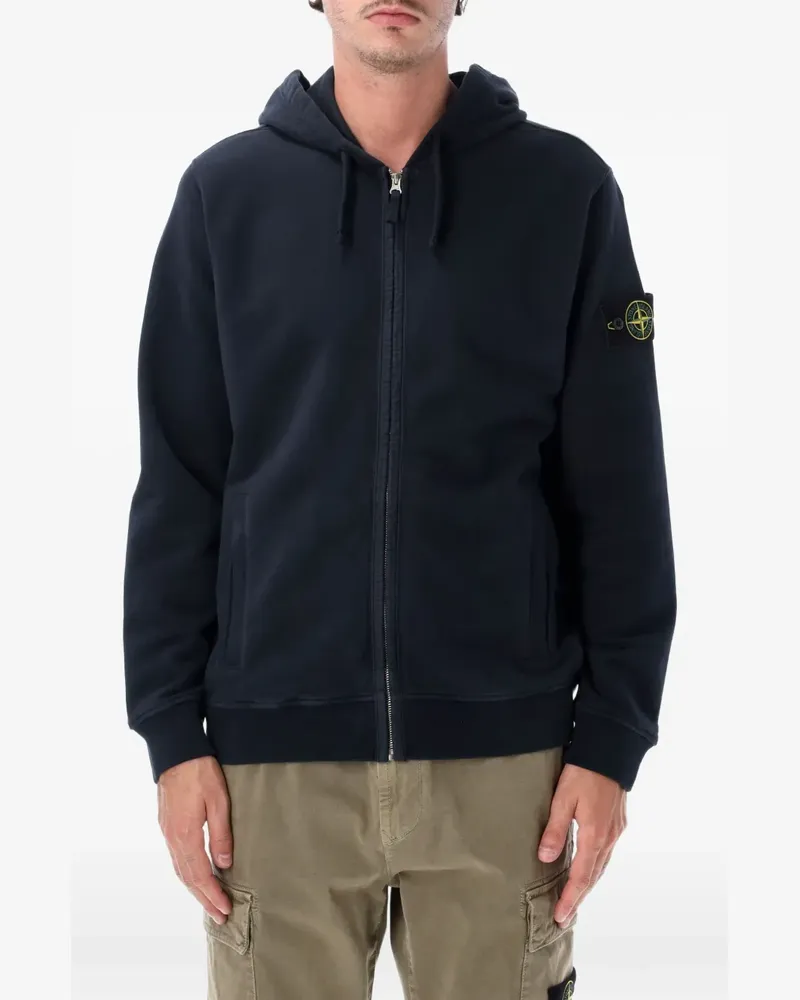 Stone Island Kapuzenjacke mit Kompass-Patch - Blau Blau