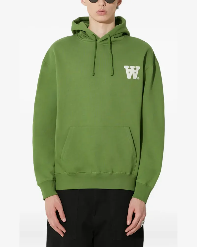 Wood Wood drawstring logo hoodie - Grün Grün
