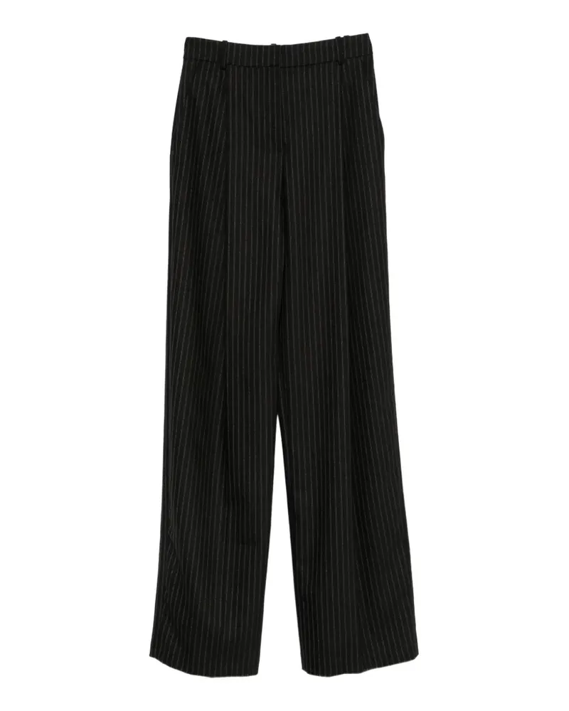 Elisabetta Franchi pinstripe-pattern wide-leg trousers - Schwarz Schwarz