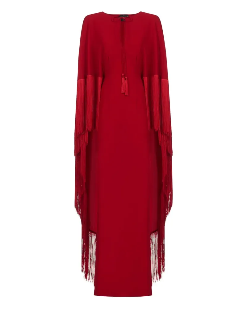 Taller Marmo 1974 Cape-Kleid mit Fransen - Rot Rot
