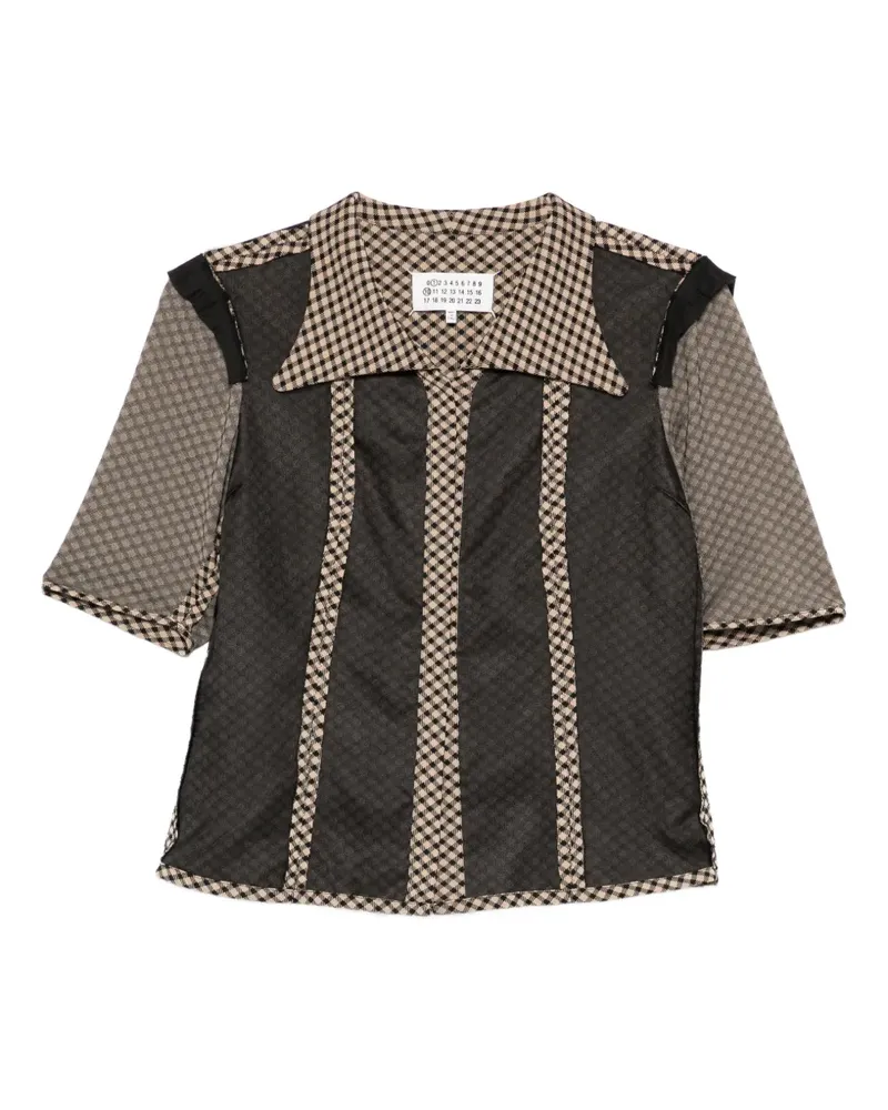 Maison Margiela checked panelled shirt - Schwarz Schwarz