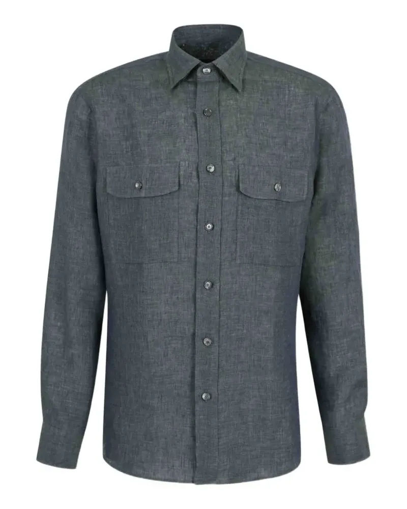 Brioni Hemd mit Brusttasche - Grün Grün