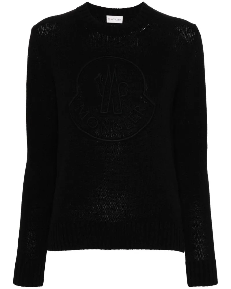 Moncler Pullover mit Logo-Stickerei - Schwarz Schwarz