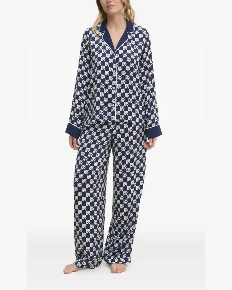 DKNY Pyjama mit Logo-Print - Blau Blau