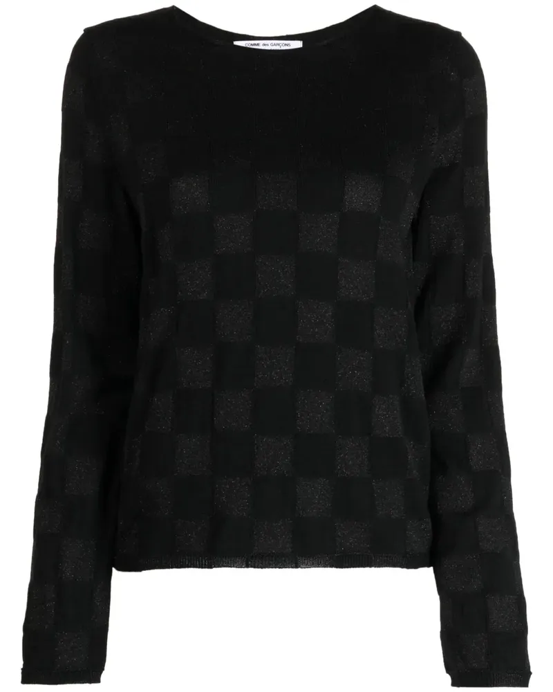 Comme des Garçons Kariertes Oberteil - Schwarz Schwarz