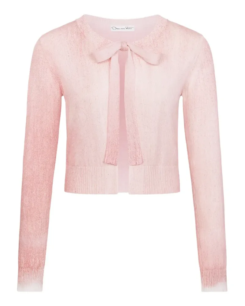 Oscar de la Renta Cropped-Cardigan mit Schleifenkragen - Rosa Rosa