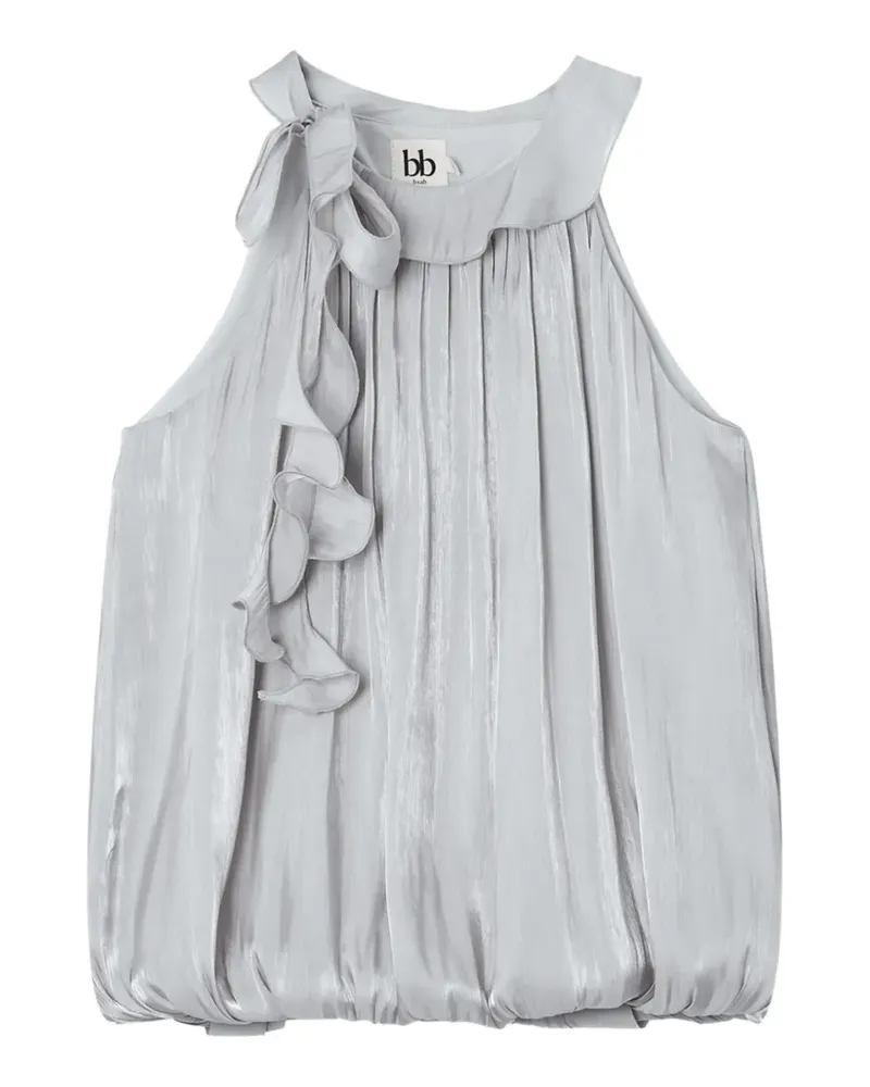 b+ab ruffle-trimmed bow-detail blouse - Grau Grau