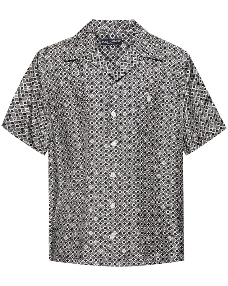Dolce & Gabbana Geometrisch gemustertes Hemd - Schwarz Schwarz