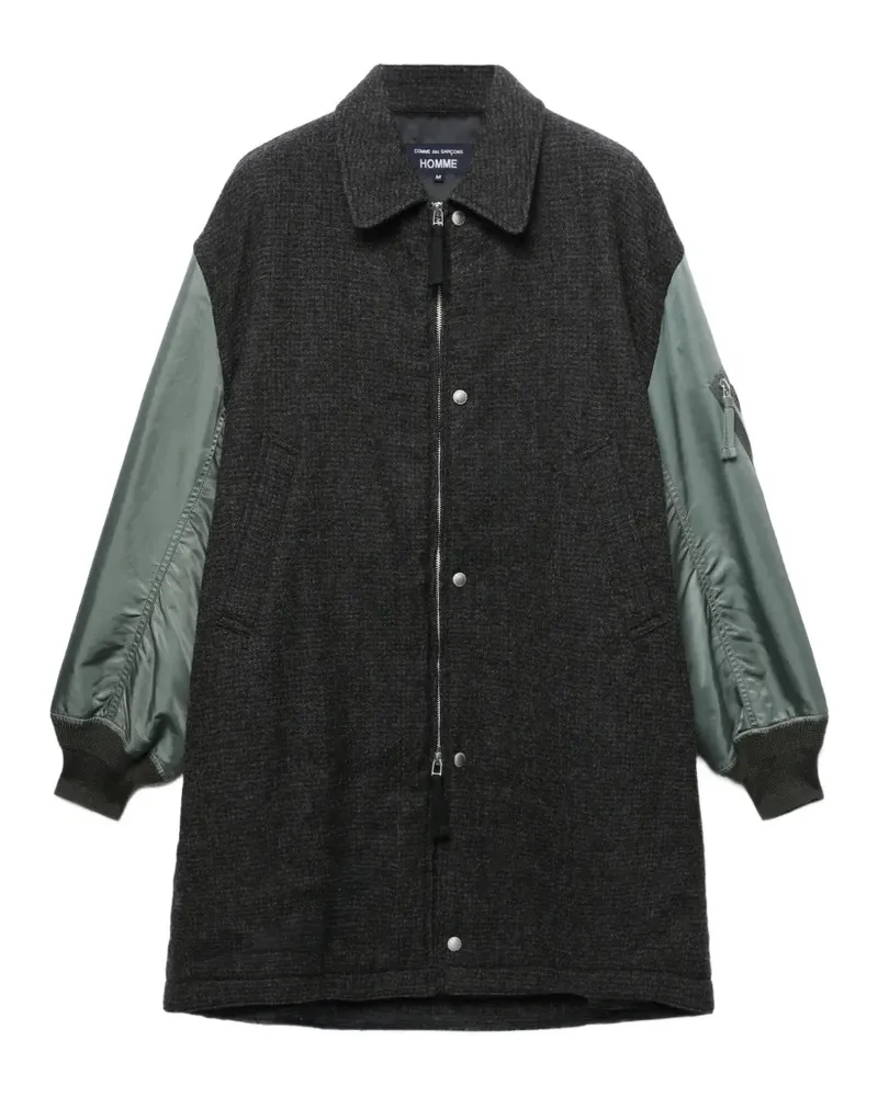 Comme des Garçons panelled zip-up coat - Grau Grau