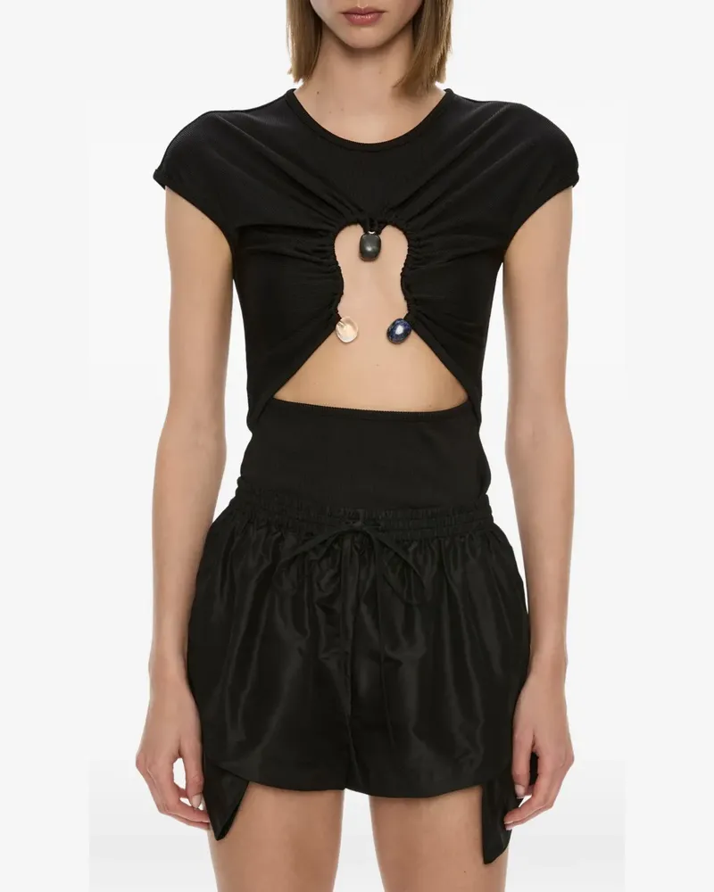 Christopher Esber Hiero crystal capped T-shirt - Schwarz Schwarz