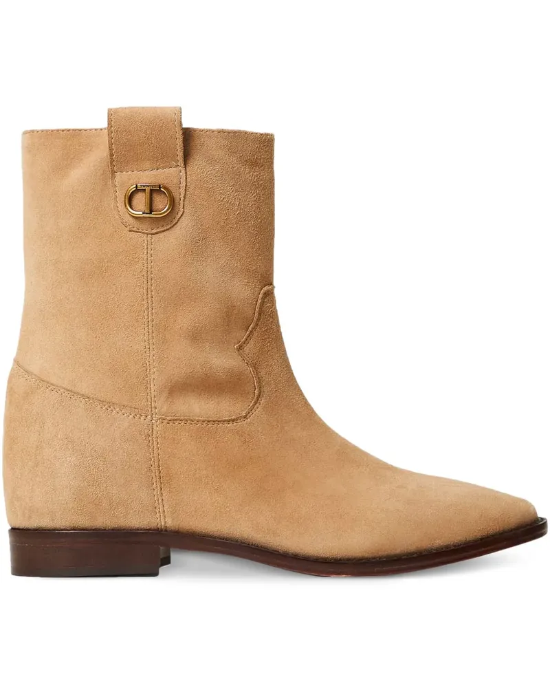 Twin-Set Knöchelhohe Wildlederstiefel - Braun Braun