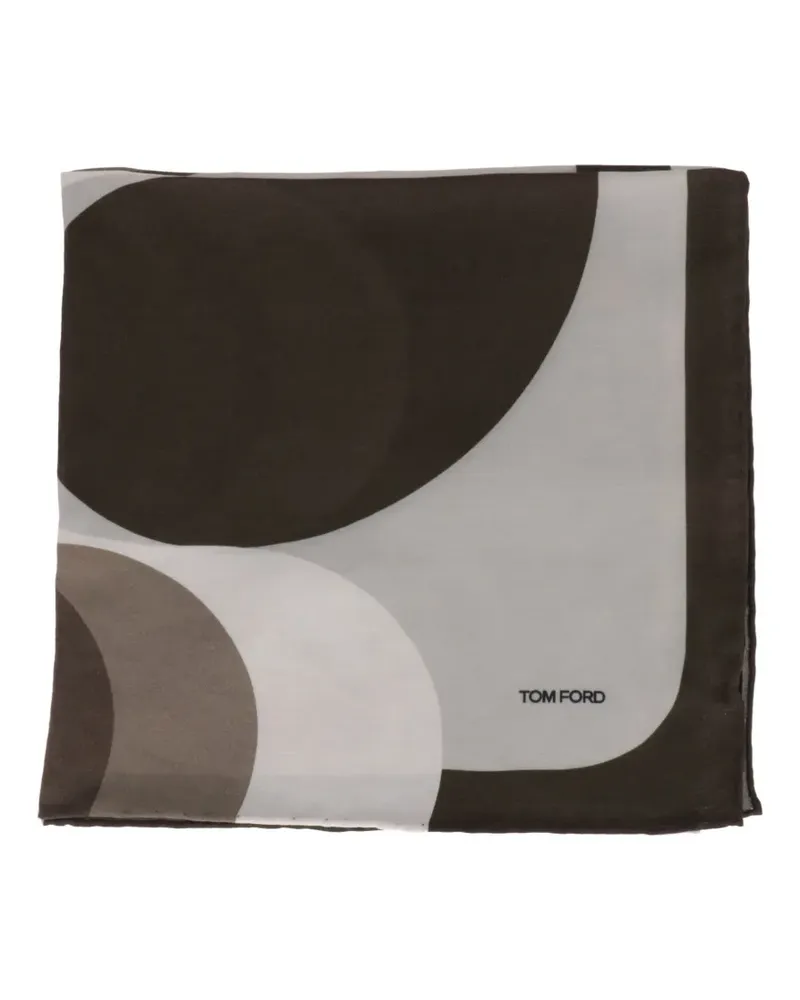 Tom Ford abstract-pattern pocket square - Schwarz Schwarz
