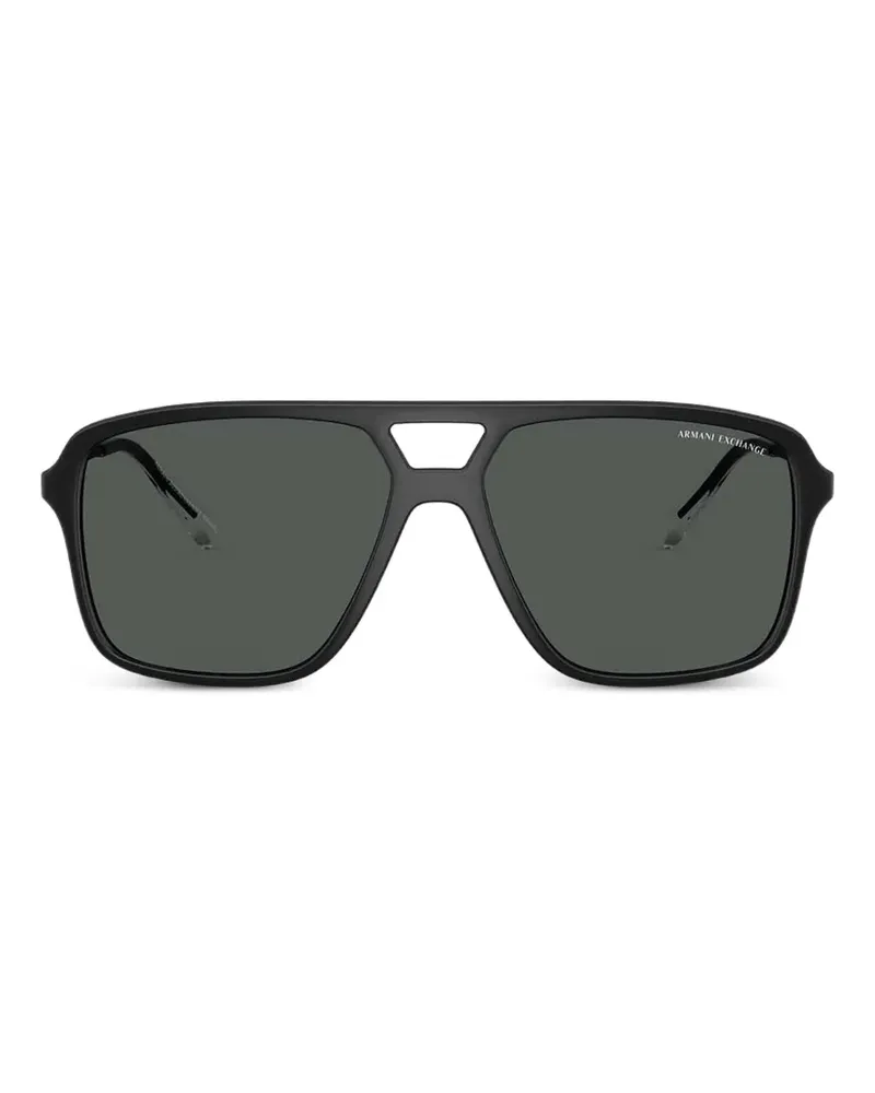 Armani Exchange Sonnenbrille mit Doppelsteg - Schwarz Schwarz
