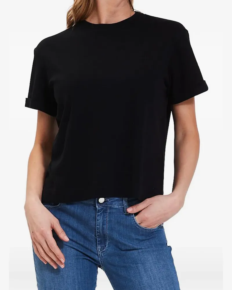 Gran Sasso cuffed T-shirt - Schwarz Schwarz