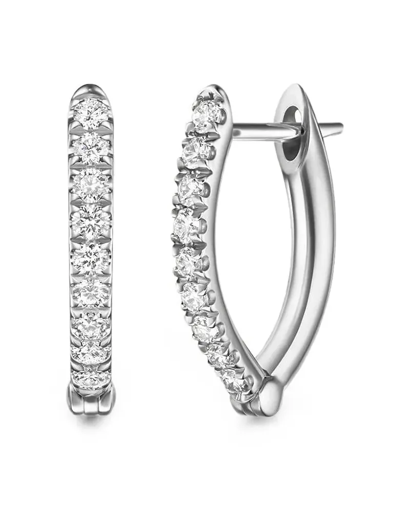 Melissa Kaye Kleine 18kt Cristina Weißgoldohrringe mit Diamanten - Silber Silber
