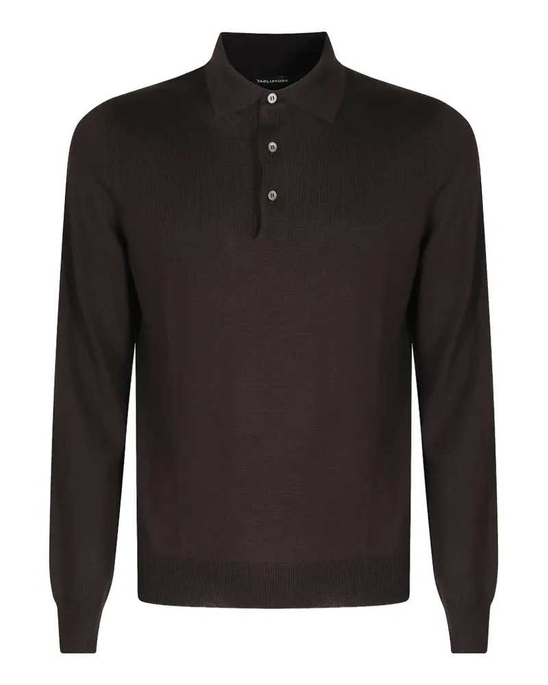 Tagliatore Gestricktes Palmer Poloshirt - Braun Braun