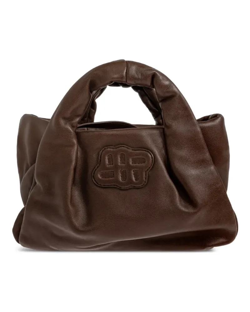 MUNTHE Kleine Lixia Tote Bag mit Logo-Patch - Braun Braun