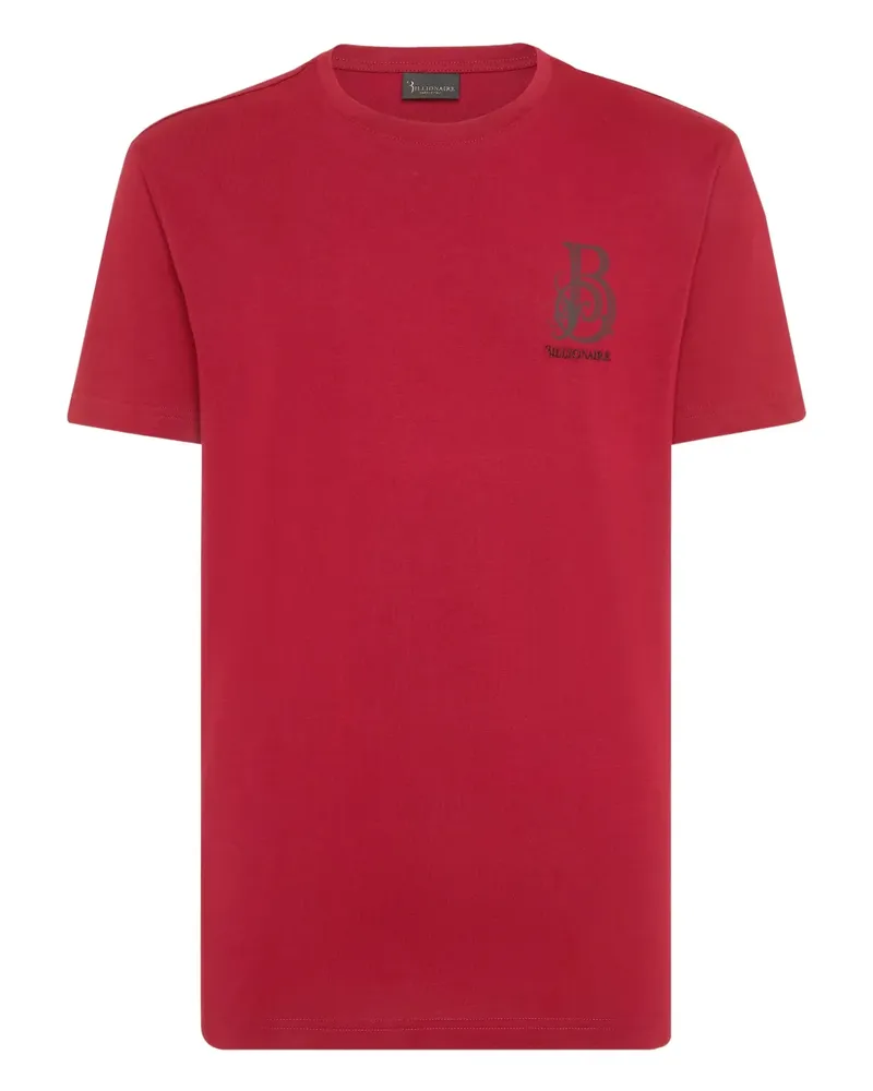 Billionaire T-Shirt mit Logo-Stickerei - Rot Rot