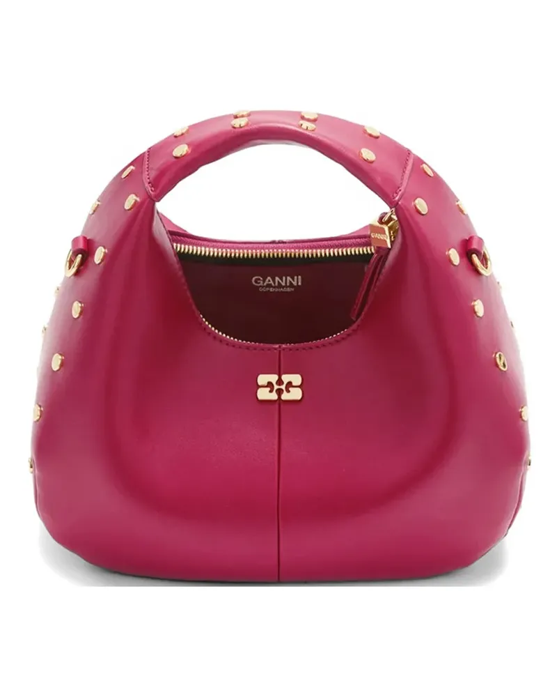 Ganni stud-embellished tote bag - Rot Rot