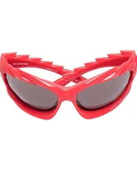 Balenciaga Sonnenbrille mit geometrischem Gestell Rot